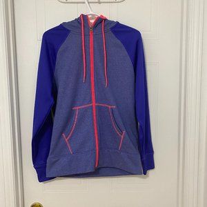 Champion Semi-Fitted Zipper Hoodie Coral/Blue  Size Medium